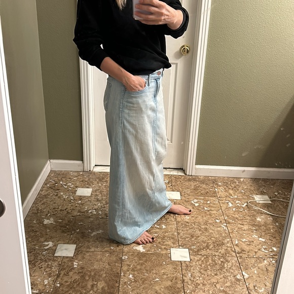 MOTHER DENIM THE STRAIGHT A MAXI SKIRT in HUMMINGBIRD sz 28 - Picture 4 of 13